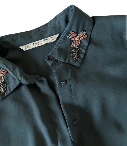 Zara dark green embellished - dark,
