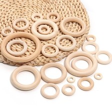 10pcs Natural Wooden Round