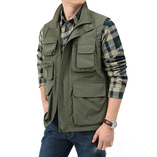 Men waistcoat multi pockets - waistcoat,