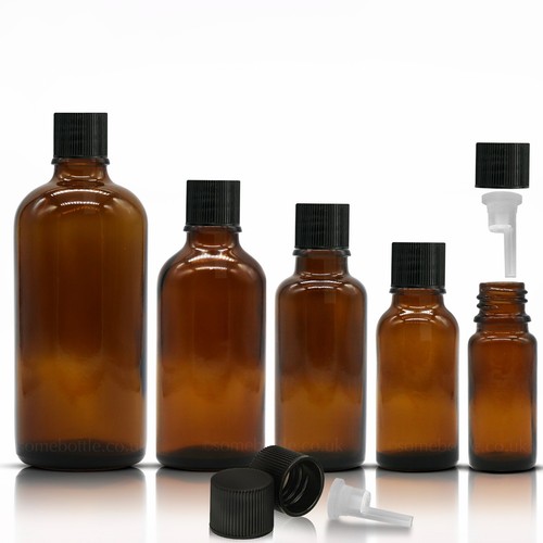Amber glass bottle with simple - bottle,
