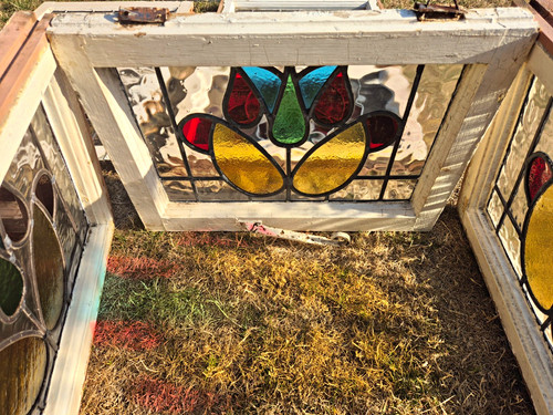 Stained glass art deco windows - glass,