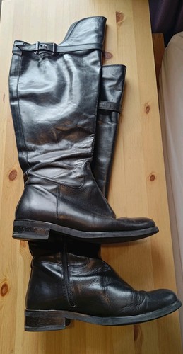 Duo black leather - knee, boots