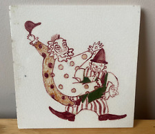 Vintage Ceramic Clowns Tile
