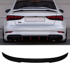 For 2013-20 Audi A3 S3 RS3 Saloon Rear Trunk Lip Spoiler Wing Gloss Black V Type