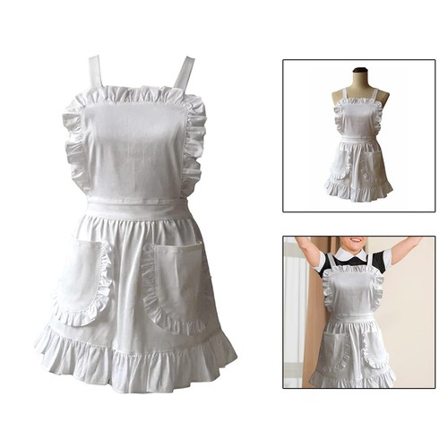 White ruffles maid apron - ruffles,