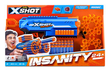 Zuru X-Shot Insanity Manic Foam Dart Blaster Gun With 24 Foam Darts *BRAND NEW*
