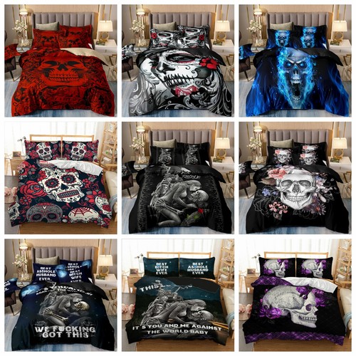 Gothic skull duvet cover set - gothic,