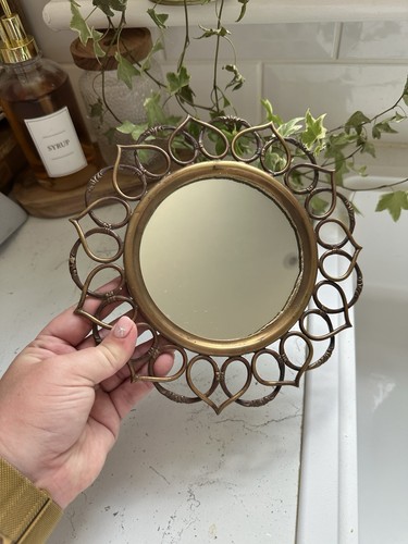 Vintage brass tone filigree - tone,