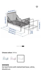 IKEA White Minnen extendable