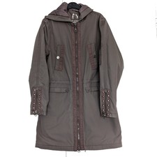 SOS Jensen Ladies Mauve Raincoat Hooded Jacket Mid Length Womens Size UK 12