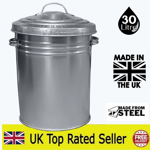 30l galvanised metal - , bin