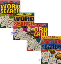 4 X A5 Mega WordSearch Puzzle Book Books Trivia LARGE PRINT BK45-48