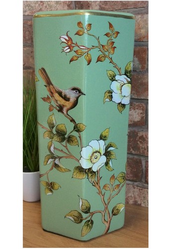 Hexagonal green birds - hexagonal, floral