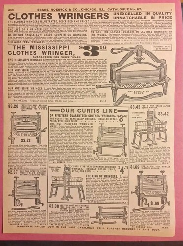 Clothes wringer 1908 sears - 1908,