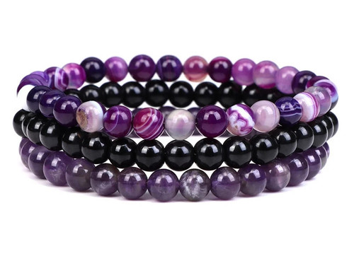 Set natural amethyst - set,