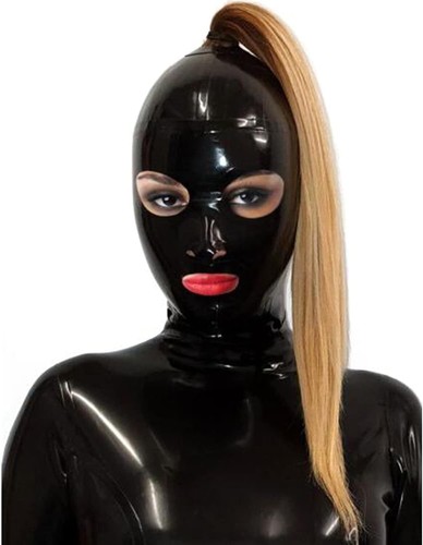 Latex hood rubber mask with - latex,