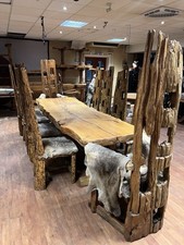 Large rustic oak dining table