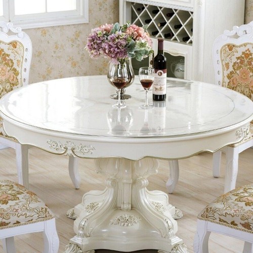 Pvc round tablecloth clear - round,