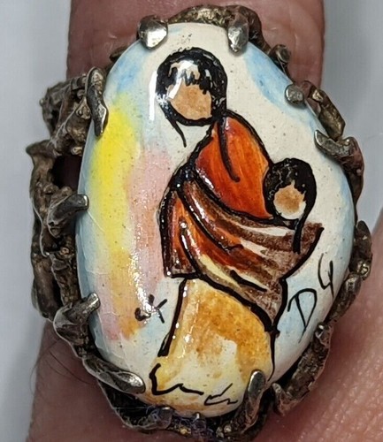Painted woman baby papoose - painted,