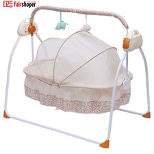 Electric Bluetooth Baby Crib Cradle Infant Rocker Auto-Swing Sleep Bed Baby USB