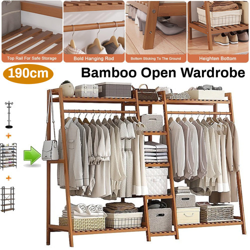 Heavy duty wooden clothes - duty, rail