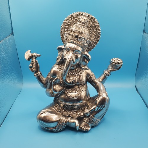 Silver lord ganesha statue - ganesha, 9"