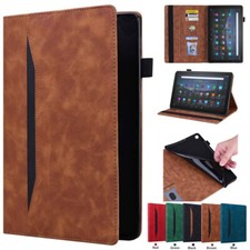 For Amazon Kindle Fire HD 8 HD 10 Plus Shockproof Flip Leather Stand Case Cover