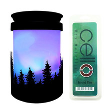 Cello Aurora Northern Lights Electric Melt Burner & Frosted Pine Wax Medallions