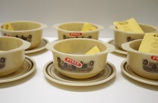 Vintage Pyrex Soup Bowls and Plates  'Rustic Trees' -6 x Bowls / 6x Plates Boxed