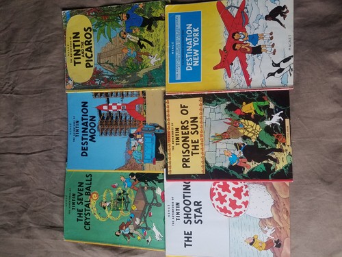 Vintage tintin lot books - vintage, 6