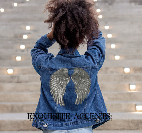Pair large sequin angel - 1,