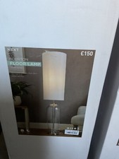 Brand New NXT  Brushed Chrome Bourton Floor Lamp  White Shade Factory  Sealed