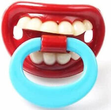 FUNNY LIPS DUMMY - BLUE HANDLE Funny Baby Babies Gift Shower Pacifier Toddler 4