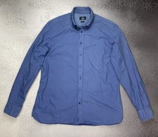 Hackett London Men Blue Button Up Shirt Size XL Slim Fit