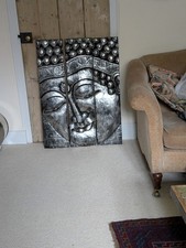 Large Wooden Budda Trptick