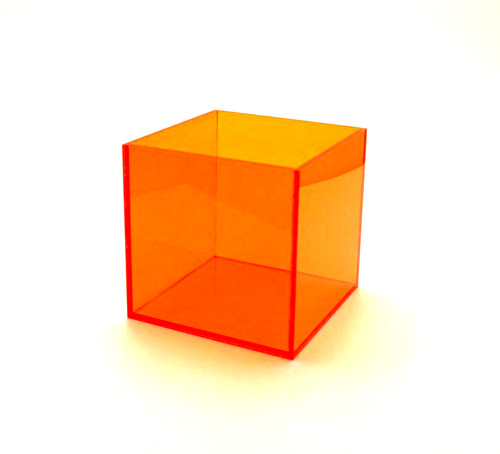 Amber acrylic perspex cube - amber,