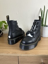 Dr Martens Lazy Oaf Sinclair Black Platform Quad Zip Boots UK 7 EU 41 US L 9 Bow