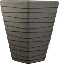 Sankey 40cm Tall Square Planter Trojan Garden Decoration Plastic Pot Granite