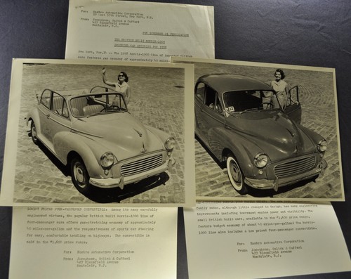 1958 morris 1000 press release - 1958,