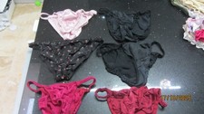 JOB LOT  6  PAIRS  VINTAGE  TANGA KNICKERS SIZE  24/26-36/38 INCH           E 12