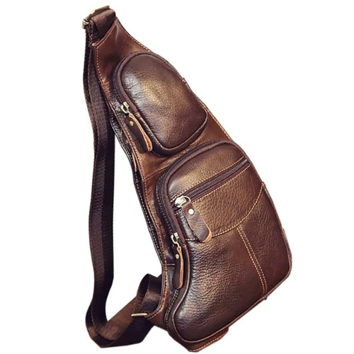 Mens genuine leather sling bag - genuine,