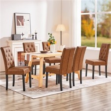 Dining Chairs Set of 2 Faux Leather Kitchen Chair with Solid Legs for Home
