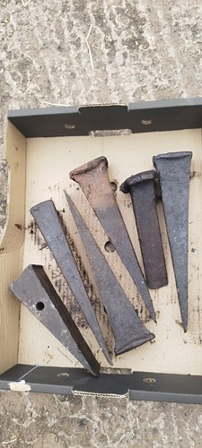 Vintage steel log wedges - steel,