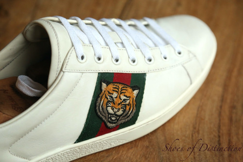Gucci ace white leather tiger - gucci,