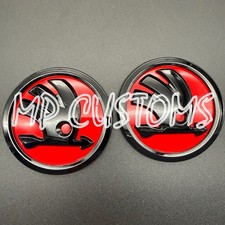 Octavia Mk3 VRS Red & Black Gloss Bonnet Rear Boot badge Fits Skoda