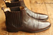 Aquascutum Beatles Dark Brown Leather Chelsea Boots Shoes UK 8 US 9 EU 42