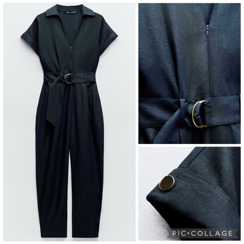 Zara linen blend jumpsuit size - blend,
