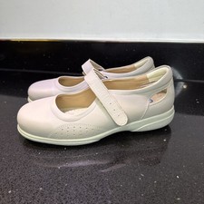 CosyFeet Flat Shoes 'PARADISE' STONE/NUDE 100% Leather 6E Wide Fit, UK 6 