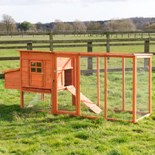 8FT CHICKEN COOP LARGE RUN 2.5M BARCELONA HEN HOUSE POULTRY CAGE WITH NEST BOX