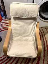 IKEA Poang Kids Armchair - Wood - Removable linen cover with cushion